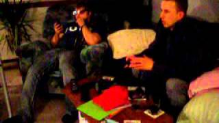 3 tim jeff harold play attack of the movies 3D Wii Game Christmas 2011 with Lights on