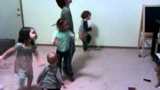 Willow dances to dance game with all the kids